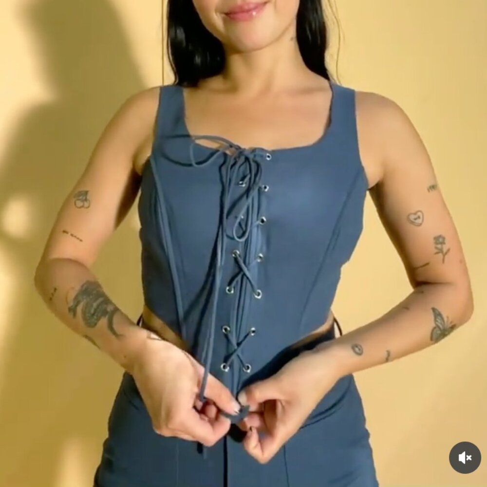 Samantha Pleet Denim Shield Corset